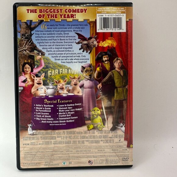 Shrek The Third Full Screen DVD Comedy DreamWorks Animation - Picture 2 of 3